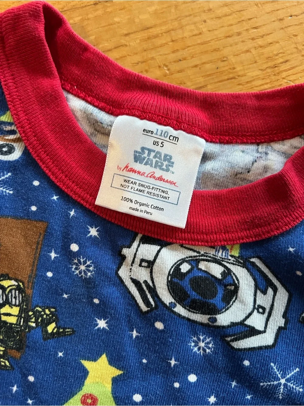 Hanna Andersson Star Wars Organic Cotton Christmas Pajama PJs Set Size 5